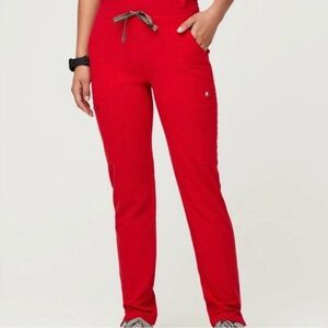 Figs Women's Red Yola Skinny Scrub Pants